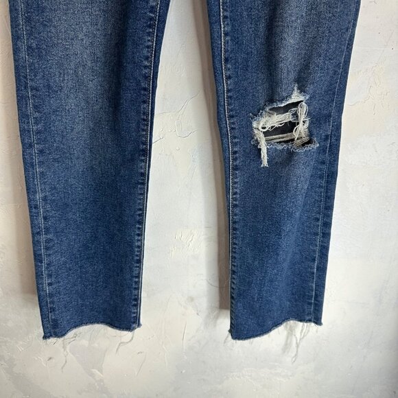 Levi’s Wedgie Skinny High Rise Distressed Raw Hem Dark Wash Jeans Women's 27 - Picture 4 of 10